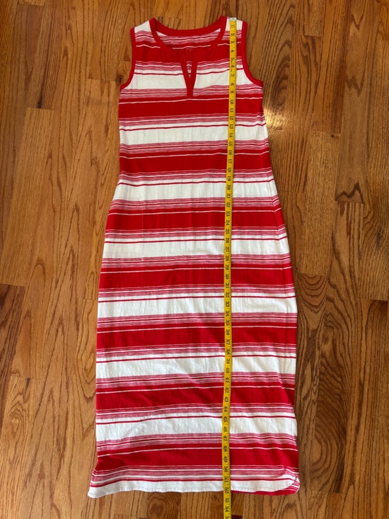 Talbots Sleeveless Cotton Maxi Dress w/Pockets Womens Small Red/White *LIKE NEW* - Picture 8 of 9